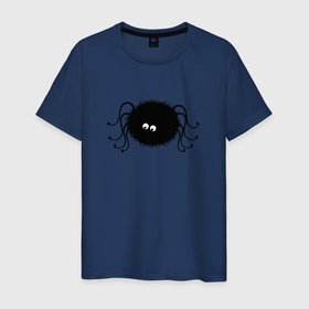 Мужская футболка хлопок с принтом Мягкий Паучок в Санкт-Петербурге, 100% хлопок | прямой крой, круглый вырез горловины, длина до линии бедер, слегка спущенное плечо. | минимализм | мягкий паучок | насекомое | паук | паучок | рисунок