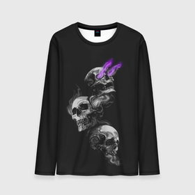 Мужской лонгслив 3D с принтом Soul Skull в Тюмени, 100% полиэстер | длинные рукава, круглый вырез горловины, полуприлегающий силуэт | death | skelet | skeleton | skulls | souls | душа | души | скелет | скелетон | черепа | черепушка