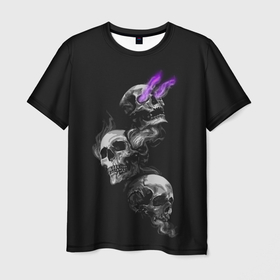 Мужская футболка 3D с принтом Soul Skull в Тюмени, 100% полиэфир | прямой крой, круглый вырез горловины, длина до линии бедер | death | skelet | skeleton | skulls | souls | душа | души | скелет | скелетон | черепа | черепушка