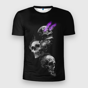 Мужская футболка 3D спортивная с принтом Soul Skull в Курске, 100% полиэстер с улучшенными характеристиками | приталенный силуэт, круглая горловина, широкие плечи, сужается к линии бедра | death | skelet | skeleton | skulls | souls | душа | души | скелет | скелетон | черепа | черепушка