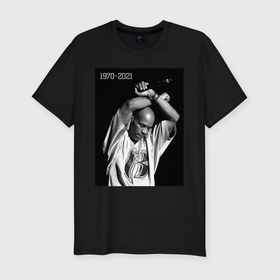 Мужская футболка хлопок Slim с принтом DMX в Курске, 92% хлопок, 8% лайкра | приталенный силуэт, круглый вырез ворота, длина до линии бедра, короткий рукав | Тематика изображения на принте: dmx | rap | дмх | рэп | эрл симменс