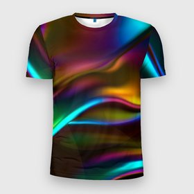 Мужская футболка 3D спортивная с принтом Градиент в Петрозаводске, 100% полиэстер с улучшенными характеристиками | приталенный силуэт, круглая горловина, широкие плечи, сужается к линии бедра | gradient | вектор | графика | заливка | цвет