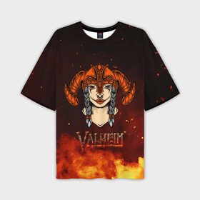 Мужская футболка oversize 3D с принтом Valheim девушка воин ,  |  | fantasy | mmo | valheim | valve | валхейм | вальхейм | викинги | выживалка | игра | королевская битва | ммо | ролевая игра | фэнтази