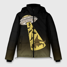 Мужская зимняя куртка 3D с принтом НЛО похищает динозавров в Белгороде, верх — 100% полиэстер; подкладка — 100% полиэстер; утеплитель — 100% полиэстер | длина ниже бедра, свободный силуэт Оверсайз. Есть воротник-стойка, отстегивающийся капюшон и ветрозащитная планка. 

Боковые карманы с листочкой на кнопках и внутренний карман на молнии. | дино | динозавры | инопланетяни | летающая тарелка | наса | нло