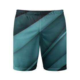 Мужские шорты спортивные с принтом VUAL в Белгороде,  |  | lines | бирюзовый | линии | полосатый | полосы