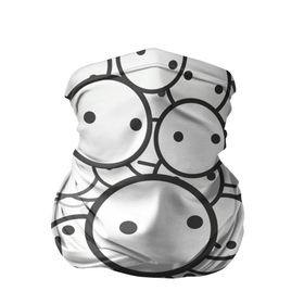 Бандана-труба 3D с принтом SMILE в Курске, 100% полиэстер, ткань с особыми свойствами — Activecool | плотность 150‒180 г/м2; хорошо тянется, но сохраняет форму | round | smile | круги | смайлики | черно белое