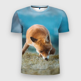 Мужская футболка 3D спортивная с принтом Милая лисичка , 100% полиэстер с улучшенными характеристиками | приталенный силуэт, круглая горловина, широкие плечи, сужается к линии бедра | fox | foxy | животное | звери | лиса | лисенок | лисичка | милая | рыжая | фокс