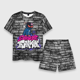 Мужской костюм с шортами 3D с принтом Friday Night Funkin Bomb man B в Петрозаводске,  |  | bomb | bombman | friday night funkin | man | белый | бомб | бомба | бомбмэн | кирпич | микрофон | мэн | рисовка | розовый | текстура | фиолетовый | фрайдэй | цвета | черный
