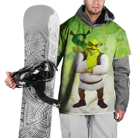 Накидка на куртку 3D с принтом Задумчивый Шрек , 100% полиэстер |  | dreamworks | shrek | арт | лого | мультфильм | постер | шрек