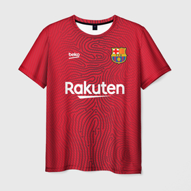 Мужская футболка 3D с принтом FC Barcelona | Goalkeeper 2021/22 в Курске, 100% полиэфир | прямой крой, круглый вырез горловины, длина до линии бедер | 0x000000123 | barca | barcelona | elclasico | la liga | messi | pre match | барса | барселона | классико | месси