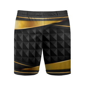 Мужские шорты спортивные с принтом 3D luxury black gold Плиты 3Д в Тюмени,  |  | luxury | versace | vip | абстракция | версаче | вип | паттерн | роскошь | текстуры