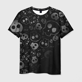 Мужская футболка 3D с принтом ART SKULL в Белгороде, 100% полиэфир | прямой крой, круглый вырез горловины, длина до линии бедер | black | skull | череп | черепа | черепки