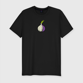 Мужская футболка хлопок Slim с принтом Tor Browser в Тюмени, 92% хлопок, 8% лайкра | приталенный силуэт, круглый вырез ворота, длина до линии бедра, короткий рукав | Тематика изображения на принте: onion | tor | tor browser | даркнет | тор | тор браузер
