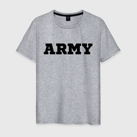 Мужская футболка хлопок с принтом ARMY в Белгороде, 100% хлопок | прямой крой, круглый вырез горловины, длина до линии бедер, слегка спущенное плечо. | army | force | military | us | армейское | армия | военное