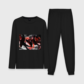 Мужская пижама с лонгсливом хлопок с принтом Абстрактные линии и полосы в Петрозаводске,  |  | abstract | lines | мазки | оранжевое | точки | черное