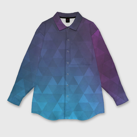 Мужская рубашка oversize 3D с принтом Абстрактные треугольники с градиентом в Белгороде,  |  | abstract | геометрия | градиент | треугольники | фиолетовый