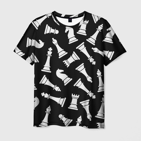 Мужская футболка 3D с принтом Фигуры Шахматы в Кировске, 100% полиэфир | прямой крой, круглый вырез горловины, длина до линии бедер | chess | фигуры | ход королевы | шахматы