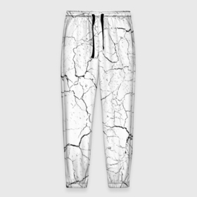 Мужские брюки 3D с принтом трещины в Екатеринбурге, 100% полиэстер | манжеты по низу, эластичный пояс регулируется шнурком, по бокам два кармана без застежек, внутренняя часть кармана из мелкой сетки | минимализм | потрескавшаяся поверхность | трещины | узор | фон
