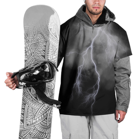Накидка на куртку 3D с принтом гроза в Екатеринбурге, 100% полиэстер |  | гроза | молния | небо | непогода | темно | тучи