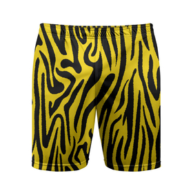 Мужские шорты спортивные с принтом Тигровые полоски в Курске,  |  | абстракция | зоопринт | орнамент | полоски | полосы | пчелиный | тигровый