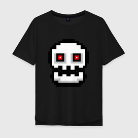 Мужская футболка хлопок Oversize с принтом Skull | Geometry Dash в Санкт-Петербурге, 100% хлопок | свободный крой, круглый ворот, “спинка” длиннее передней части | 2d | dash | demon | demons | devil | game | games | geometry | pixel | pixels | skull | геометрия | демон | дьявол | игра | пикслели | платформер | череп
