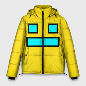 Мужская зимняя куртка 3D с принтом Geometry Dash Smile в Белгороде, верх — 100% полиэстер; подкладка — 100% полиэстер; утеплитель — 100% полиэстер | длина ниже бедра, свободный силуэт Оверсайз. Есть воротник-стойка, отстегивающийся капюшон и ветрозащитная планка. 

Боковые карманы с листочкой на кнопках и внутренний карман на молнии. | 2d | dash | demon | demons | devil | game | games | geometry | pixel | pixels | skull | smile | геометрия | демон | дьявол | игра | пикслели | платформер | смайл | смайлик | улыбка | череп