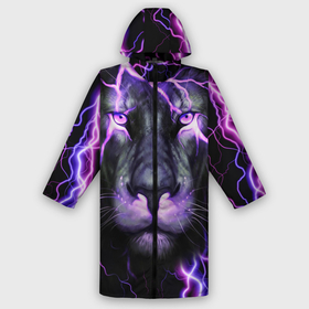 Дождевик унисекс 3D с принтом НЕОНОВЫЙ ЛЕВ  NEON LION в городе Новоалтайск,  |  | lion | neon | голова | гроза | дикая кошка | животные | кот | кошка | лев | молния | неон | тигр | хищник