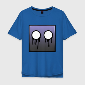 Мужская футболка хлопок Oversize с принтом Geometry Dash | Black tears (Z) , 100% хлопок | свободный крой, круглый ворот, “спинка” длиннее передней части | 2d | arcade | game | geometry dash | meltdown | robtop | аркада | геометрический тире | раннер