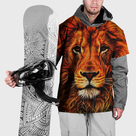 Накидка на куртку 3D с принтом Огненные лев в Екатеринбурге, 100% полиэстер |  | Тематика изображения на принте: animal | lion | животные | лев | хищник