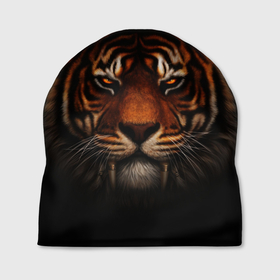 Шапка 3D с принтом TIGER в Курске, 100% полиэстер | универсальный размер, печать по всей поверхности изделия | animal | tiger | животное | тигр | хищник