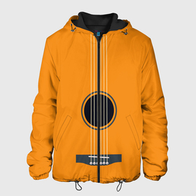 Мужская куртка 3D с принтом ГИТАРА , ткань верха — 100% полиэстер, подклад — флис | прямой крой, подол и капюшон оформлены резинкой с фиксаторами, два кармана без застежек по бокам, один большой потайной карман на груди. Карман на груди застегивается на липучку | guitar | instrument | musuc | orange | pop | rock | гитара | инструмент | музыка | панк | рок | струны | фолк