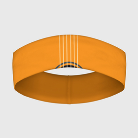 Повязка на голову 3D с принтом ГИТАРА в Кировске,  |  | guitar | instrument | musuc | orange | pop | rock | гитара | инструмент | музыка | панк | рок | струны | фолк