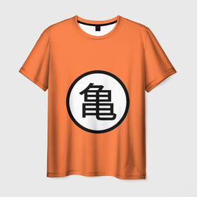 Мужская футболка 3D с принтом Сон Гоку знак в Курске, 100% полиэфир | прямой крой, круглый вырез горловины, длина до линии бедер | anime | dragon ball | аниме | анимэ | драгон бал | дрэгон бол | жемчуг дракона | сон гоку