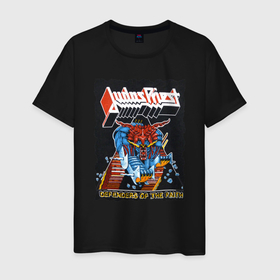 Мужская футболка хлопок с принтом Judas Priest FIGHT в Курске, 100% хлопок | прямой крой, круглый вырез горловины, длина до линии бедер, слегка спущенное плечо. | judas priest | гленн типтон | йен хилл | роб хэлфорд | скотт трэвис | хард рок | хеви метал