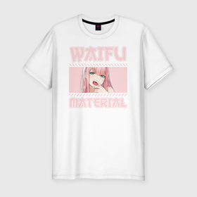Мужская футболка хлопок Slim с принтом Waifu material , 92% хлопок, 8% лайкра | приталенный силуэт, круглый вырез ворота, длина до линии бедра, короткий рукав | ahegao | anime | baka | chibi | desu | japan | kohai | nani | neko | otaku | senpai | sensei | waifu | weeaboo | weeb | аниме | анимешник | анимешница | ахегао | бака | вайфу | виабу | десу | кохай | культура | нани | неко | отаку | сенпай | сенсеи | трен