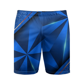 Мужские шорты спортивные с принтом 3D абстрактные фигуры BLUE в Белгороде,  |  | 3d | 3д | luxury | versace | vip | абстракция | блеск | блестки | версаче | вип | паттерн | роскошь | соты | текстуры