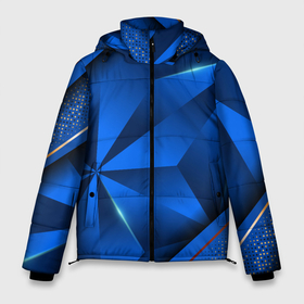 Мужская зимняя куртка 3D с принтом 3D абстрактные фигуры BLUE в Екатеринбурге, верх — 100% полиэстер; подкладка — 100% полиэстер; утеплитель — 100% полиэстер | длина ниже бедра, свободный силуэт Оверсайз. Есть воротник-стойка, отстегивающийся капюшон и ветрозащитная планка. 

Боковые карманы с листочкой на кнопках и внутренний карман на молнии. | Тематика изображения на принте: 3d | 3д | luxury | versace | vip | абстракция | блеск | блестки | версаче | вип | паттерн | роскошь | соты | текстуры
