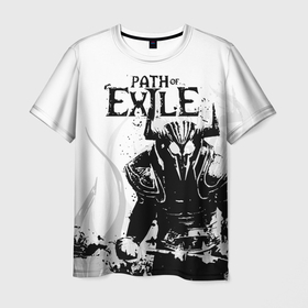 Мужская футболка 3D с принтом PATCH OF EXILE WARRIOR в Екатеринбурге, 100% полиэфир | прямой крой, круглый вырез горловины, длина до линии бедер | dota | game | path of exile | войн | дота | игра | ммо | монстр | патч оф экзайл | рыцарь