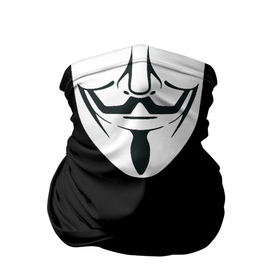Бандана-труба 3D с принтом МАСКА АНОНИМУСА в Новосибирске, 100% полиэстер, ткань с особыми свойствами — Activecool | плотность 150‒180 г/м2; хорошо тянется, но сохраняет форму | Тематика изображения на принте: v | v маска | аноним | аноним маска | анонимная маска | анонимус | анонимус маска | в значит вендетта | в маска | вендетта | значит вендетта | маска аноним | маска анонима | маска анонимус