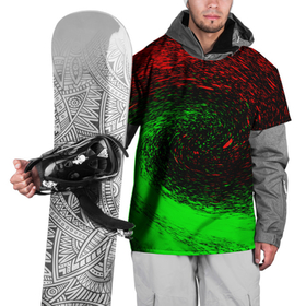 Накидка на куртку 3D с принтом КРАСНАЯ И ЗЕЛЕНАЯ КРАСКА в Белгороде, 100% полиэстер |  | tegunvteg | брызги | зеленая | краска | красная | неон