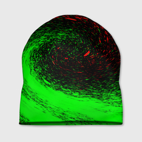 Шапка 3D с принтом КРАСНАЯ И ЗЕЛЕНАЯ КРАСКА в Петрозаводске, 100% полиэстер | универсальный размер, печать по всей поверхности изделия | tegunvteg | брызги | зеленая | краска | красная | неон