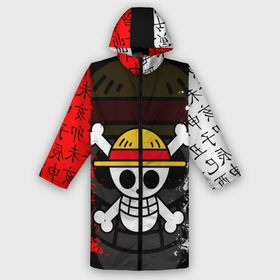 Дождевик унисекс 3D с принтом ONE PIECE   ВАН ПИС   ЧЕРЕП в городе Новоалтайск,  |  | anime | one piece | skull | аниме | ван пис | китайские иероглифы. | манга | мультфильм | скелет | череп | японская анимация