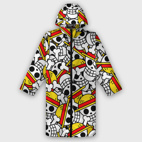 Дождевик унисекс 3D с принтом ONE PIECE   ВАН ПИС   УЗОР в городе Новоалтайск,  |  | anime | one piece | pattern. | skull | аниме | ван пис | манга | мультфильм | скелет | узор | череп | японская анимация
