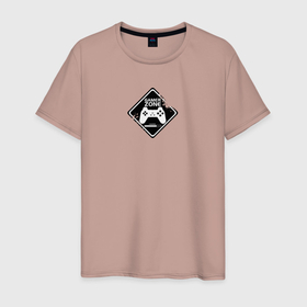 Мужская футболка хлопок с принтом Gamer Zone , 100% хлопок | прямой крой, круглый вырез горловины, длина до линии бедер, слегка спущенное плечо. | Тематика изображения на принте: game | gamer zone | джойстик | игра