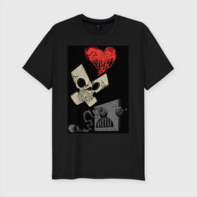 Мужская футболка хлопок Slim с принтом Love, Death and Robots art , 92% хлопок, 8% лайкра | приталенный силуэт, круглый вырез ворота, длина до линии бедра, короткий рукав | alissi | art | death | love | robots | арт | любовь | роботы | сериал