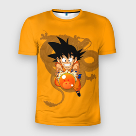 Мужская футболка 3D спортивная с принтом Kid Goku в Курске, 100% полиэстер с улучшенными характеристиками | приталенный силуэт, круглая горловина, широкие плечи, сужается к линии бедра | anime | dragon ball | аниме | анимэ | драгон бал | дрэгон бол | жемчуг дракона
