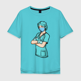 Мужская футболка хлопок Oversize с принтом Медсестра | Медработник (Z) , 100% хлопок | свободный крой, круглый ворот, “спинка” длиннее передней части | health worker | hospital attendant | medic | nurse | nursing | бикса | врач | доктор | медицина | медицинская сестра | медицинский персонал | медичка | медработник | медсестра | палатная | санитарка | фельдшер