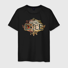 Мужская футболка хлопок с принтом Path of Exile  в Рязани, 100% хлопок | прямой крой, круглый вырез горловины, длина до линии бедер, слегка спущенное плечо. | computer | game | path of exile | игра | компьютерная | путь изгнания