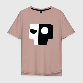 Мужская футболка хлопок Oversize с принтом Geometry Dash | Skull Boss (Z) в Санкт-Петербурге, 100% хлопок | свободный крой, круглый ворот, “спинка” длиннее передней части | 2d | arcade | game | geometry dash | meltdown | robtop | skull boss | аркада | геометрический тире | раннер