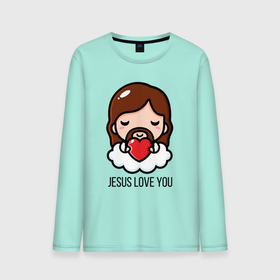 Мужской лонгслив хлопок с принтом Иисус любит тебя в Тюмени, 100% хлопок |  | Тематика изображения на принте: доброта | иисус | любовь | молитва | облако | пасха